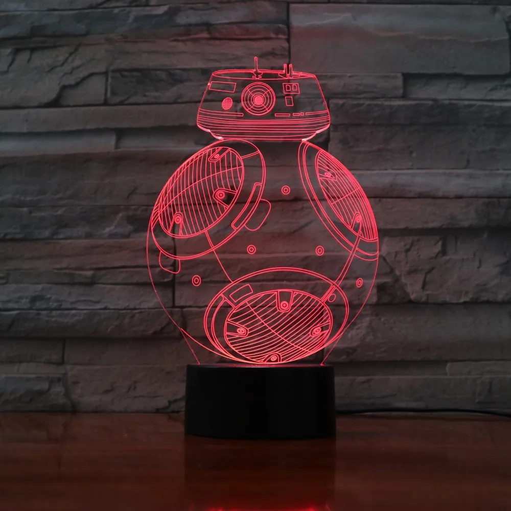 Новый BB8 Робот 3D светодиодный светильник стол украшение на Хэллоуин подарок