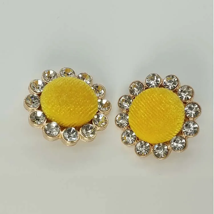 DIY Высокое качество bling-bling большой 3D подсолнухи бисером круглая кнопка пальто размер кнопки: 25 мм
