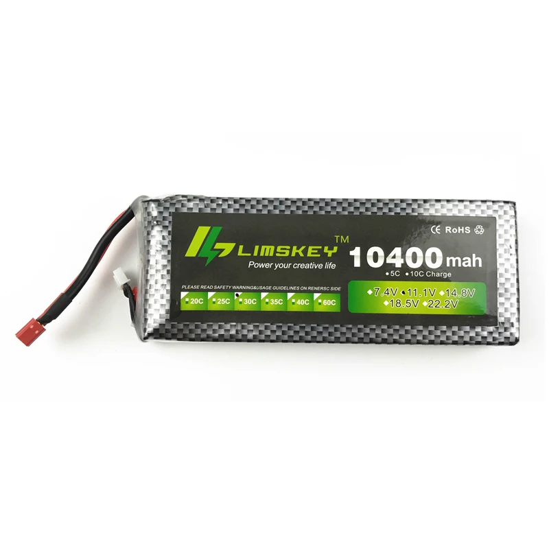 Limskey-bater&iacute;a Lipo de pol&iacute;mero de litio, 11,1 v, 10400mAh, 30C, 3S, T/XT60, enchufe para helic&oacute;ptero, coche, barco, Quadcopter, piezas, bater&iacute;a-1