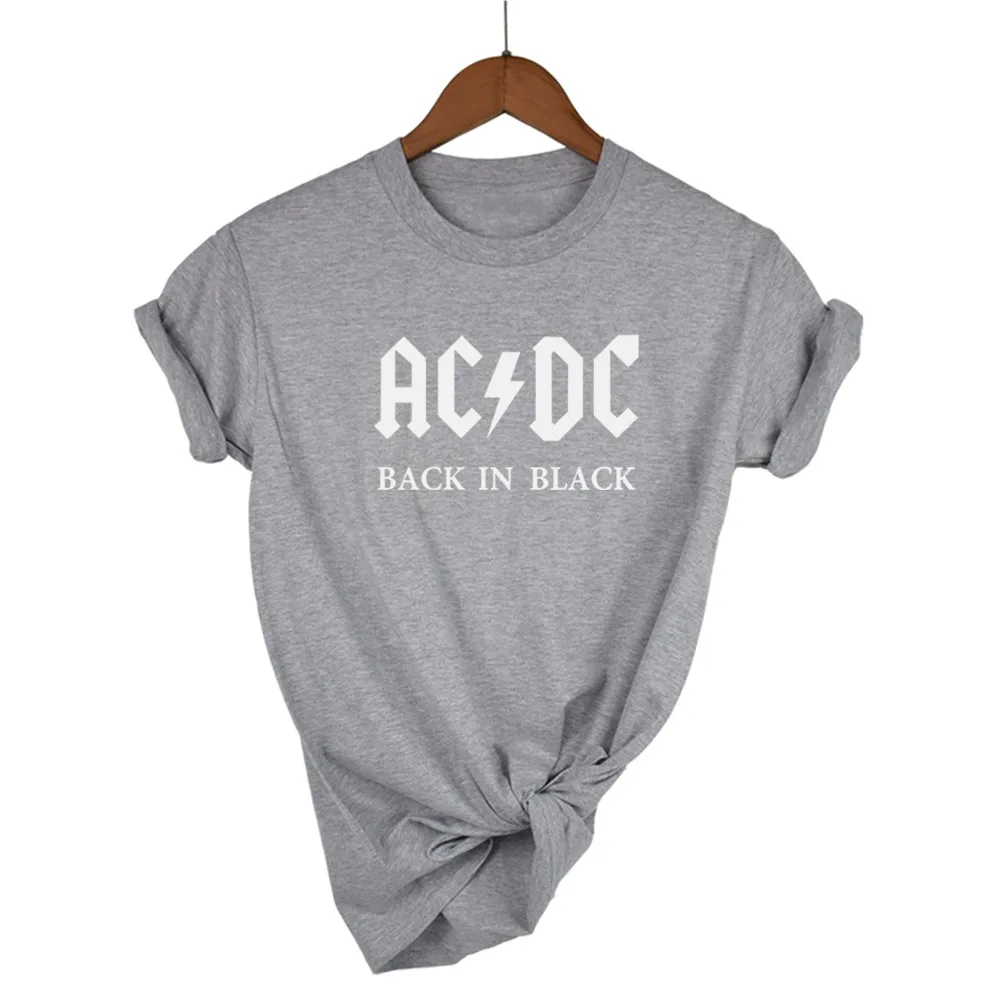 2019 новая harajuku AC/DC черная группа рок футболка Женские футболки acdc принт