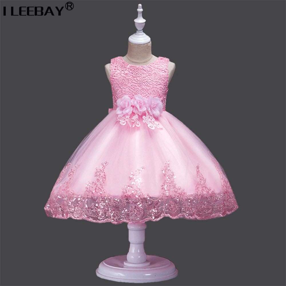 

Кружевное платье-пачка для девочек, с вышивкой, без рукавов