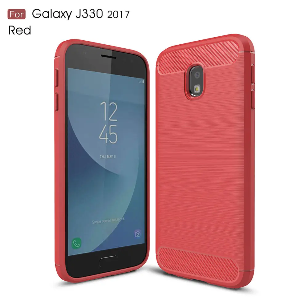 Чехол для Samsung Galaxy j330 2017 чехол из углеродного волокна телефона роскошный тонкий
