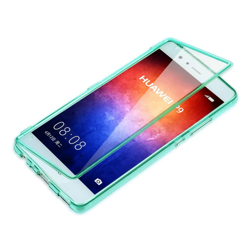Huawei P9 Case Силиконовые ТПУ Прозрачный Флип-Крышкой Ясный Протектор телефон Сумка