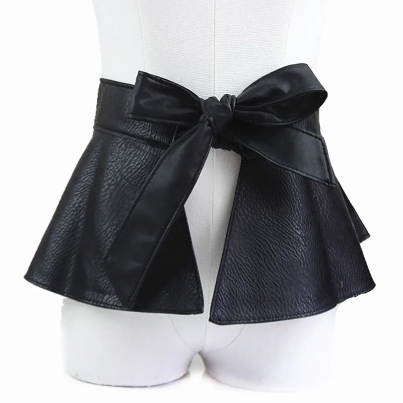 

Женский ремень из искусственной кожи, модный широкий пояс с завязками для юбки, облегающий корсет, аксессуар для украшения одежды