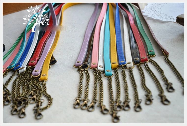 Красочная ручка из искусственной кожи с металлической цепочкой и застежкой для