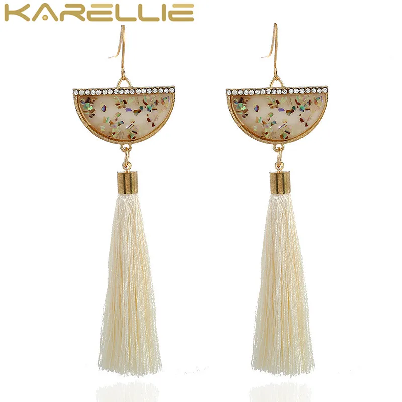 Karellie Новый Геометрическая сектор кисточкой мотаться серьги падения Мода