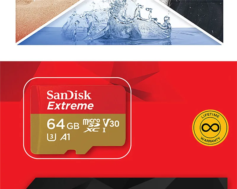 Двойной Флеш-накопитель SanDisk Extreme флэш-карта памяти 32 Гб 64 Гб 128 ГБ, micro sd карта, UHS-I Class10 U3 V30 A2 cartao de Карта памяти MicroSD 256 Гб tf карты