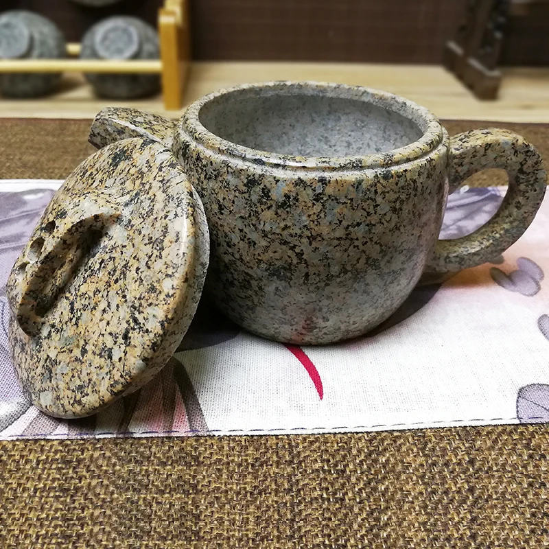 240cc Natural Medical Stone Teapot Handmade Chinese Health Care Kung Fu Tea Set Longevity Han Wa Pot Creative Vintage Home Decor | Дом и сад