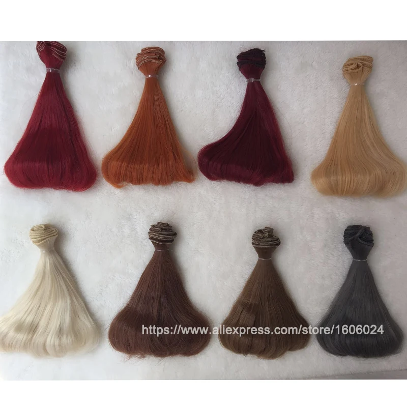 

6PCS/LOT New Dolls Accessories Synthetic Doll Hair 15CM BJD Wig Hair For DIY