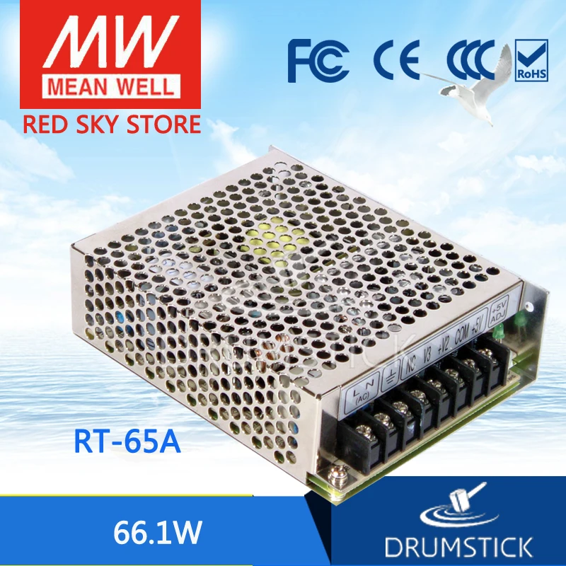 

Steady MEAN WELL RT-65A meanwell RT-65 66.1W Triple Output Switching Power Supply