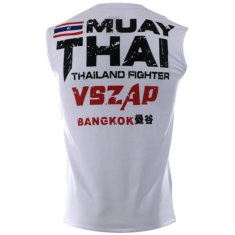 VSZAP Трикотажные изделия для MMA без рукавов бокс рубашка Муай одежда тайская