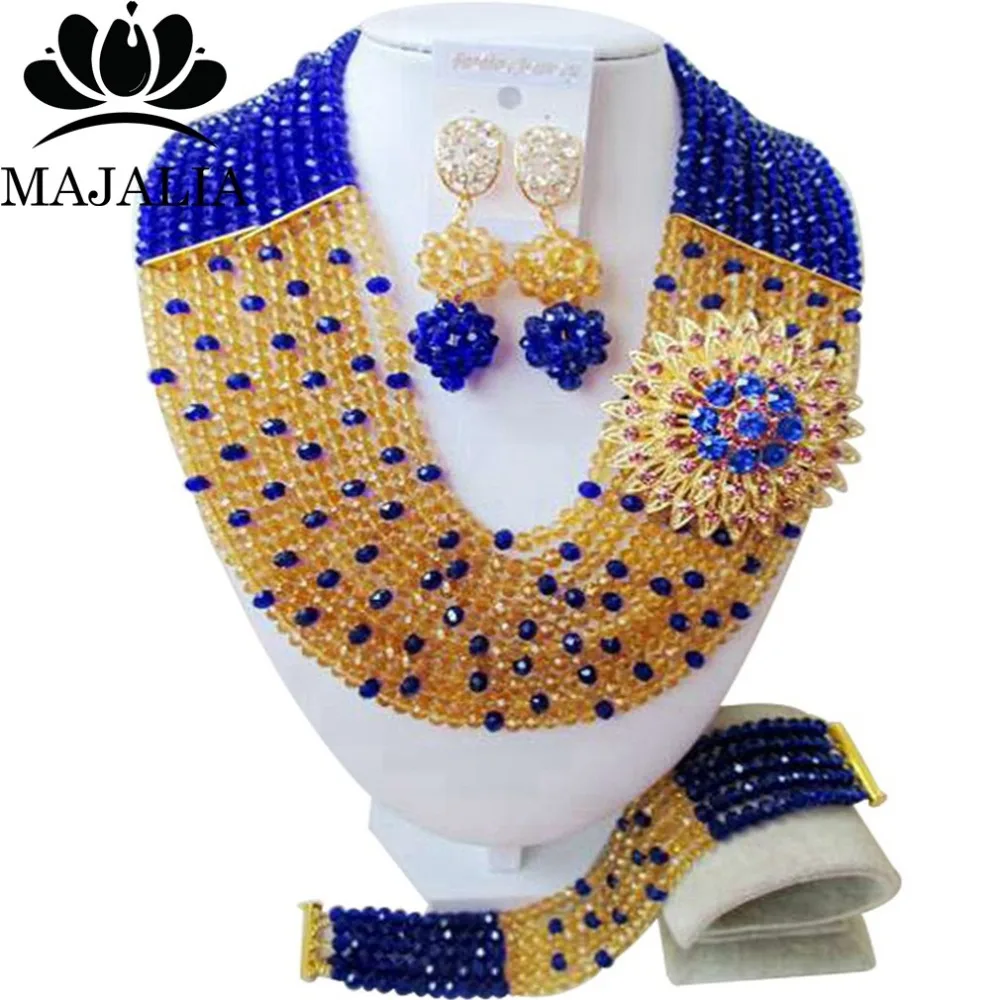 Женский комплект ювелирных изделий Majalia из фианитов и кристаллов золотого