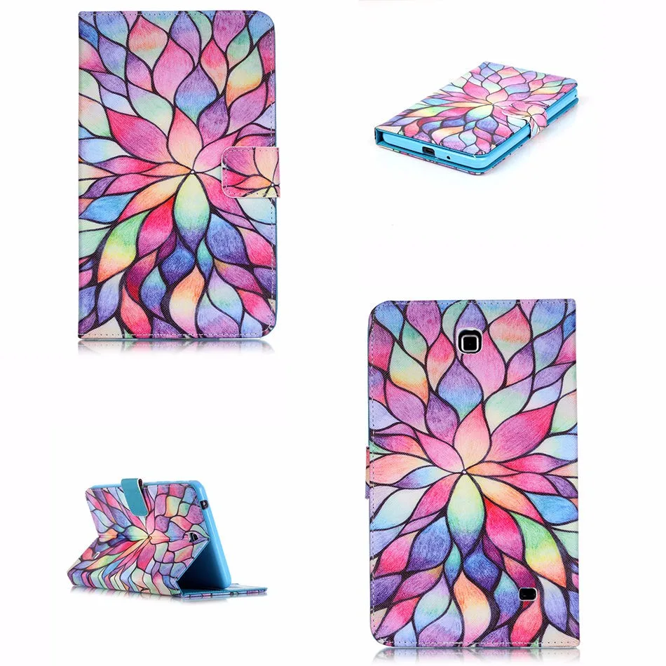 Модный кожаный чехол с рисунком для samsung galaxy tab 4 7,0 T230 T231 T235 tablet принципиально флип подставка, гнездо для карточек Обложка кошелька