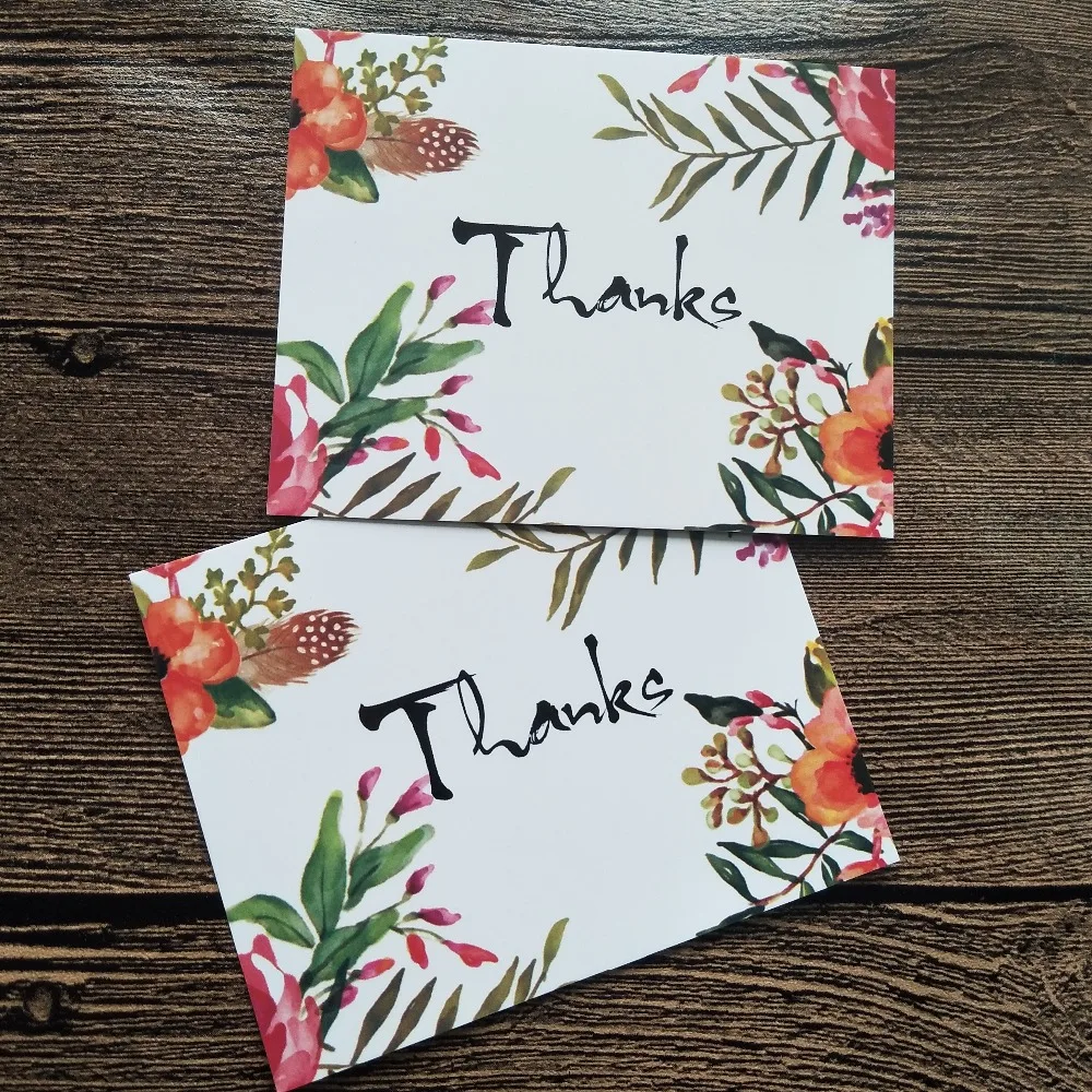 

50 шт./лот цветок «thank you», Подарочная декоративная карта, записываемая карта 8x10 см, карта сообщений, бесплатная доставка