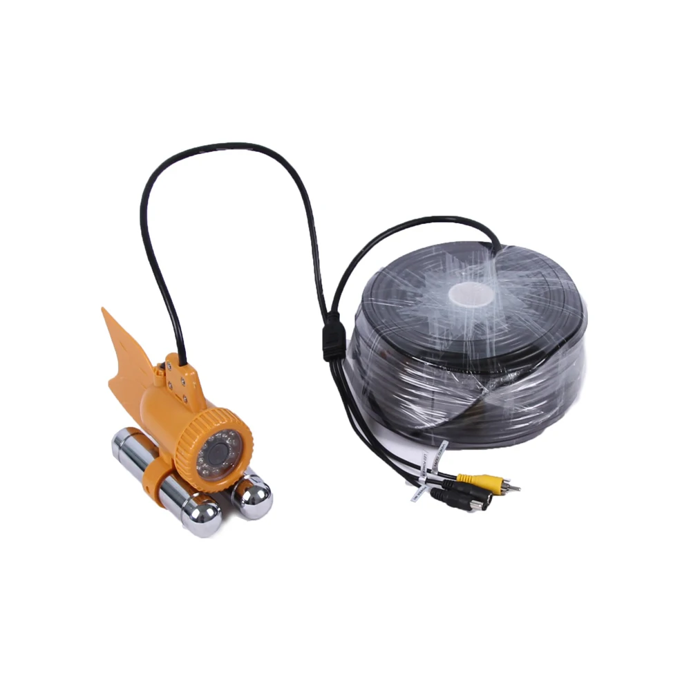 Подводная камера на глубину 100 метров с кабелем в рулонах и двумя свинцовыми