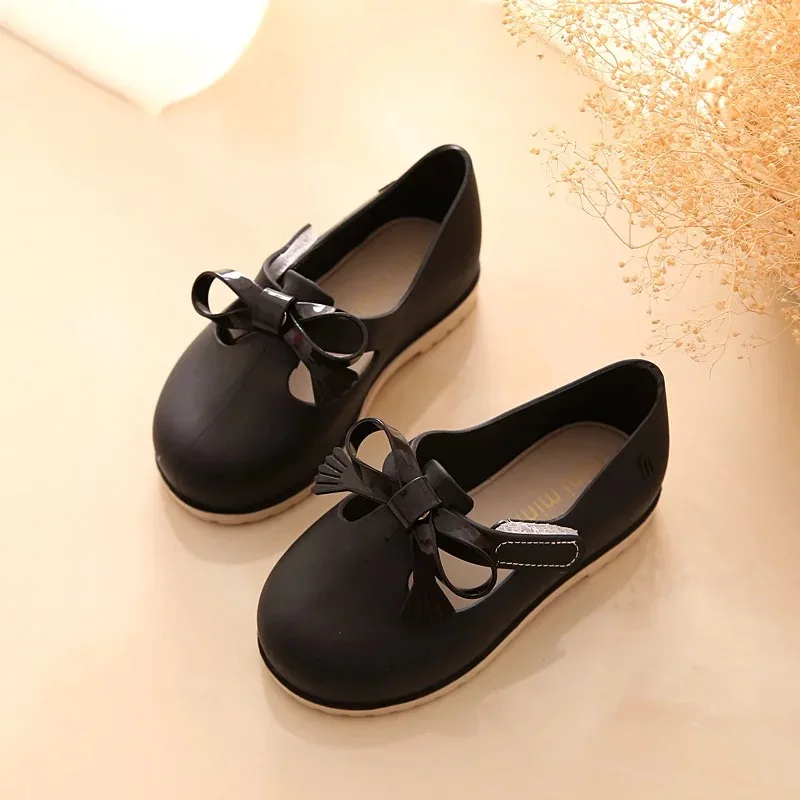 Mini Melissa/Новинка года; сандалии для девочек; обувь для маленьких принцесс; сандалии для мальчиков; прозрачная обувь; сандалии с большим бантом; 14-16,5 см