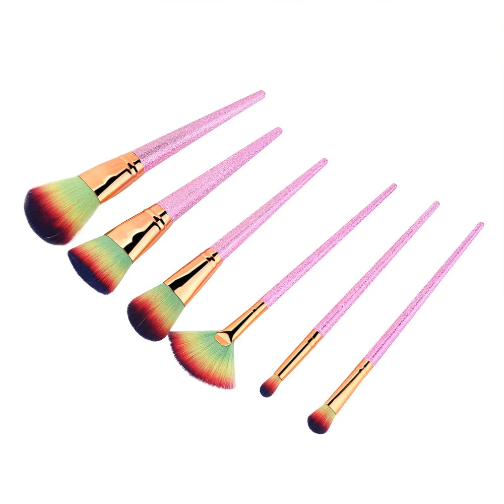 brochas maquillaje 6Pcs women fashion pink professional Makeup Brushes Set Foundation Powder Eyeshadow Eyeliner Lip Brush Tools | Красота и