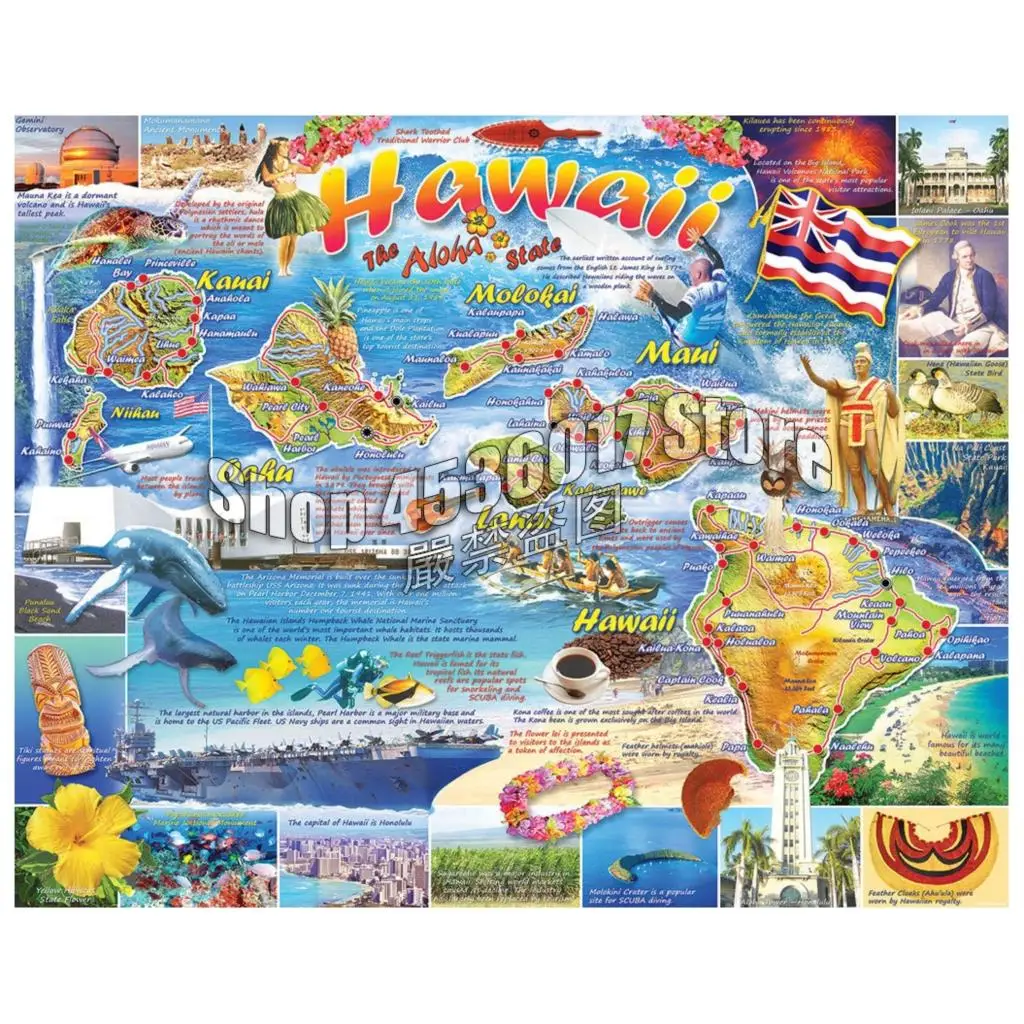 

Full 5D DIY Diamond Painting Hawaii Maps Americana Landscape Embroidery Cross Stitch Diamond Mosaic Home Decor Gift Needlework