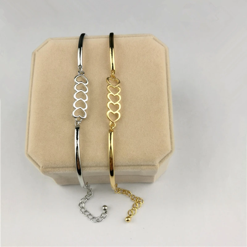 Браслет с шармами в виде сердца цепочка из звеньев браслет любви ювелирные