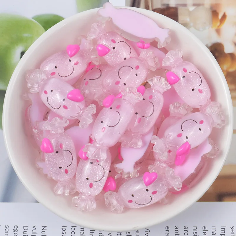 10 шт. принт с героями мультфильмов Kawaii конфеты плоской задней частью кабошоны из