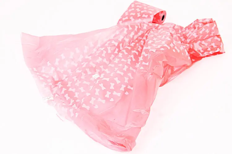 Footprints Pet Dog Waste Poop Bag Garbage Organizer With Paw Printing Doggy Shit Picking Bags Pooper Scoopers 15pc/Set | Дом и сад