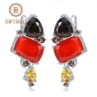 Женские серьги-гвоздики ручной работы GEM'S BALLET, современные прямоугольные серьги с сердоликом, ювелирное изделие из стерлингового серебра 925 пробы