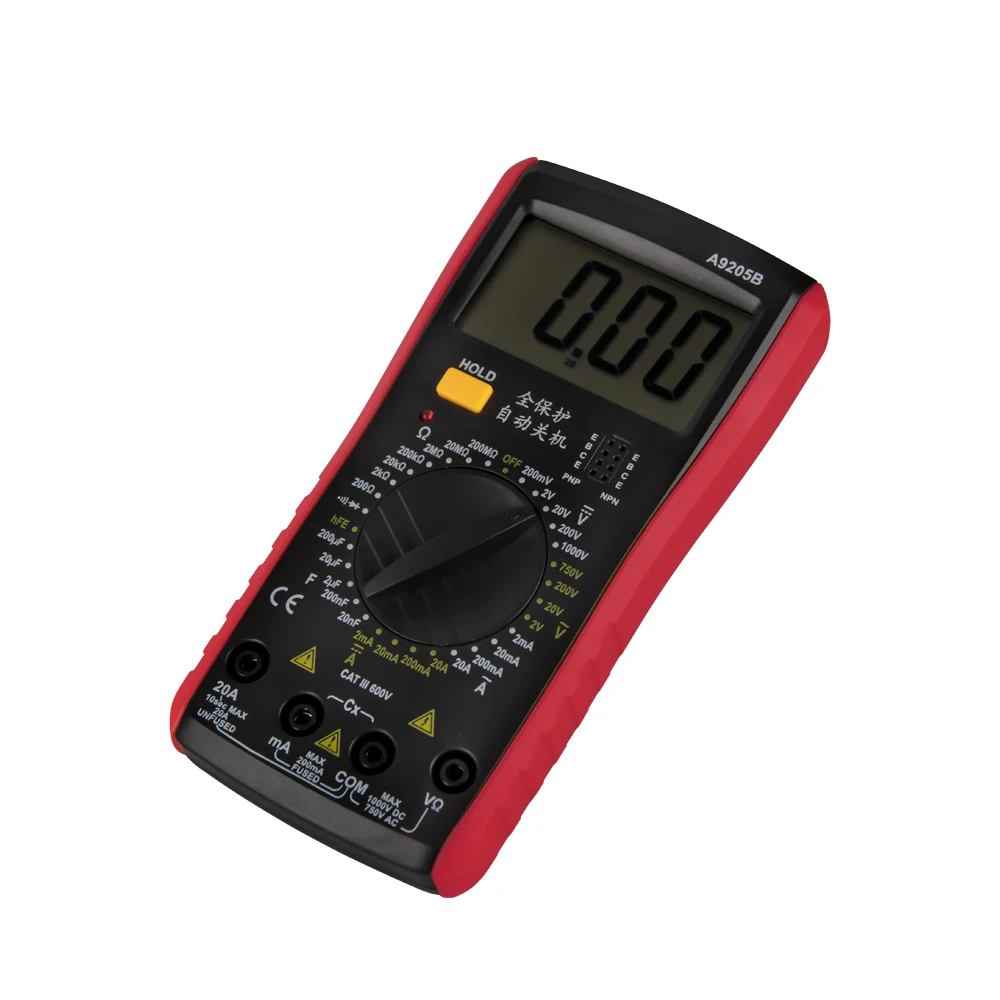 A9205B цифровой мультиметр AC/DC Напряжение Ток Сопротивление Емкость ручной амперметр вольтметр измеритель мощности тестер