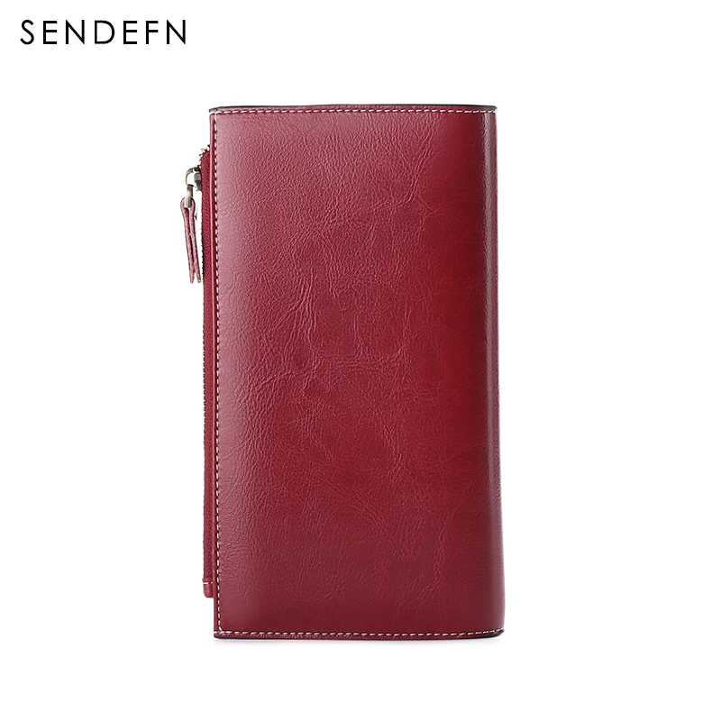 Sendefn Multifunctional Women Leather Wallet Long Style Pochette Zipper Card Holder Phone Pocket Purses | Багаж и сумки