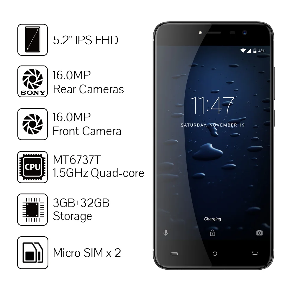 Смартфон Cubot Note Plus MT6737T четырехъядерный процессор type C Android 7 0 мобильный телефон 5 2