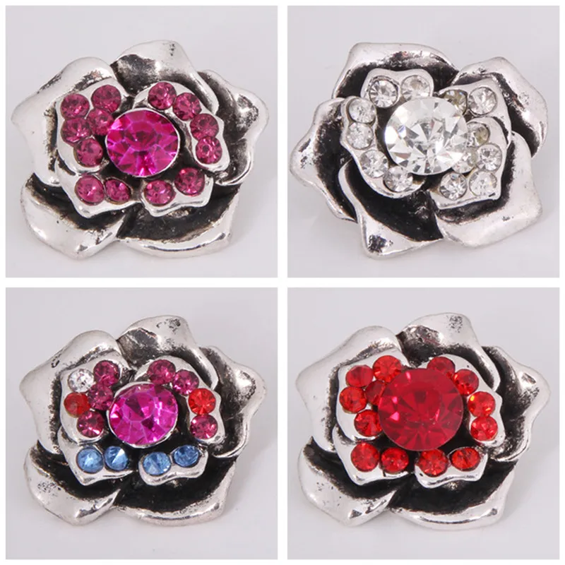 Горячая Распродажа KZ1171 очаровательные розы разразы 4 цвета 18 мм Стандартные браслеты ожерелья ювелирные изделия оптом модные