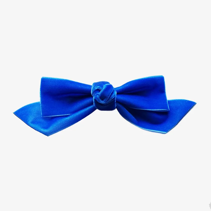 cobalt blue Смешанные цвета ручной работы бархатные банты для волос 5 дюймов заколки для волос для девочек-подростков аксессуары для волос женские заколки бархатные заколки для волос с бантом - Цвет: cobalt blue