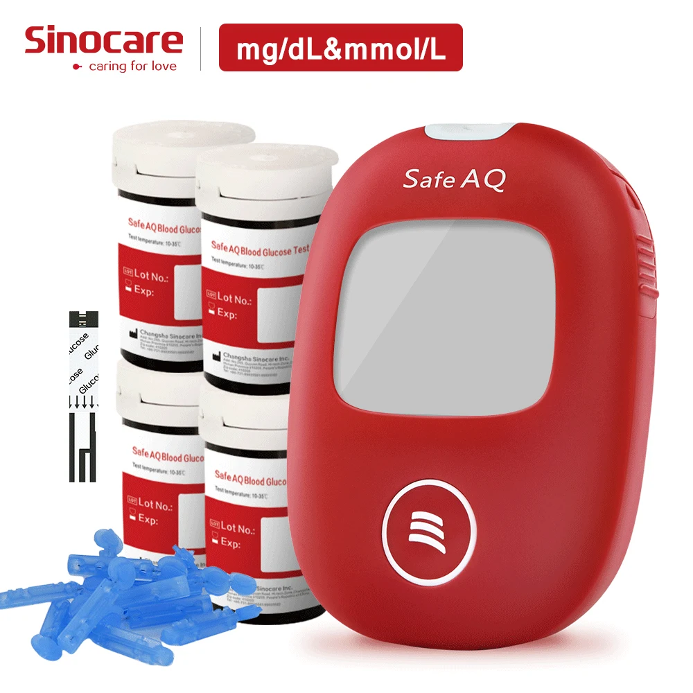 Мг/дл против ммоль/л) Sinocare безопасный глюкометр AQ и 100 тест-полоски 100 ланцетов Glm точный измеритель уровня глюкозы в крови тест на диабет er