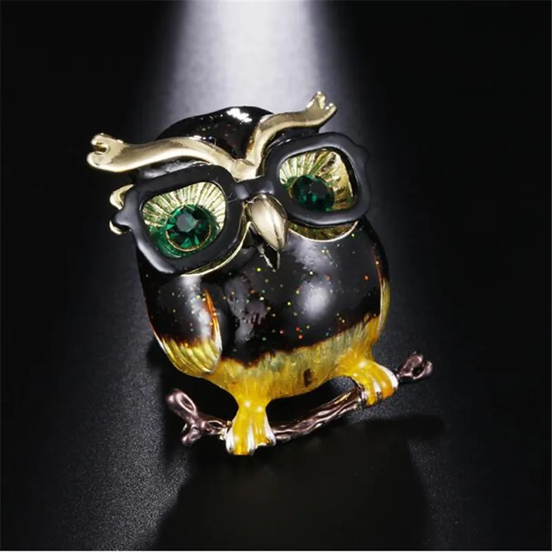 Эмаль Брошь Сова женщина ювелирные изделия Ретро булавки и броши для вечерние