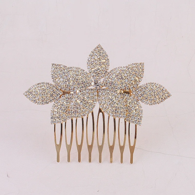 

Floralbride Art Deco Clear Rhinestones Crystals Pearls Flower Wedding Hair Comb Bridal Hair Accessories Women Jewelry