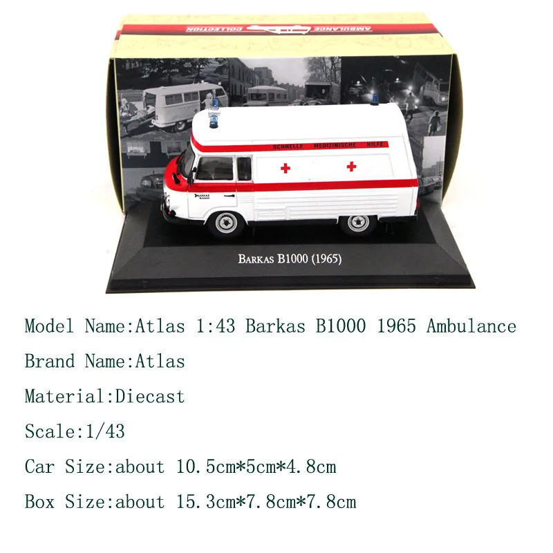 Ambulance B1000 Atlas скорая помощь Barkas B1000 Бульдозер-погрузчик Eddie Stobart Rail Doosan Daewoo Diecast Модели серии игрушки коллекция автомобилей - Цвет: Ambulance B1000
