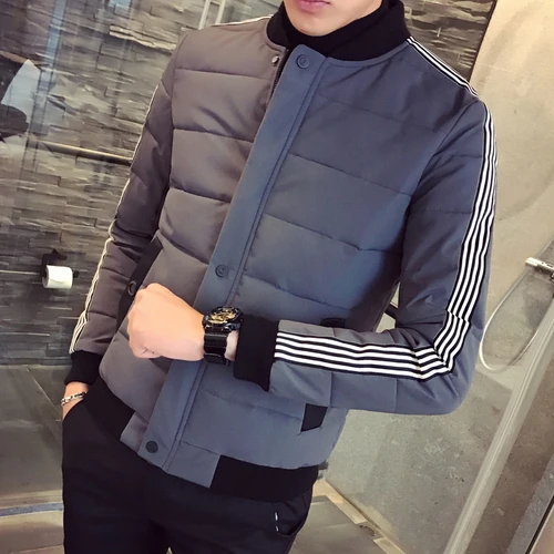 C765 gray AreMoMuWha большой карман оснастки с капюшоном хлопок костюм зима короткий пуховик хлопок одежда куртка Мужская утолщение красивый тренд - Цвет: C765 gray