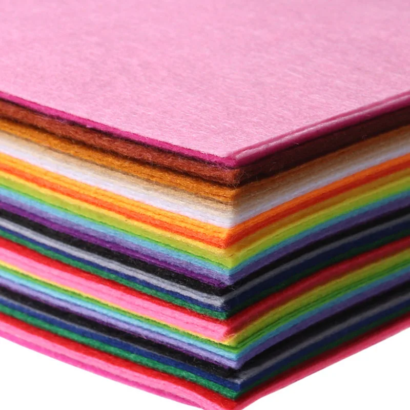 40 Pcs\lot 30x30 cm Polyester Felt Fabric Cloth DIY Handmade Sewing Home Decor Material Thickness 1mm Mix Color 11.8x11.8inch | Дом и сад