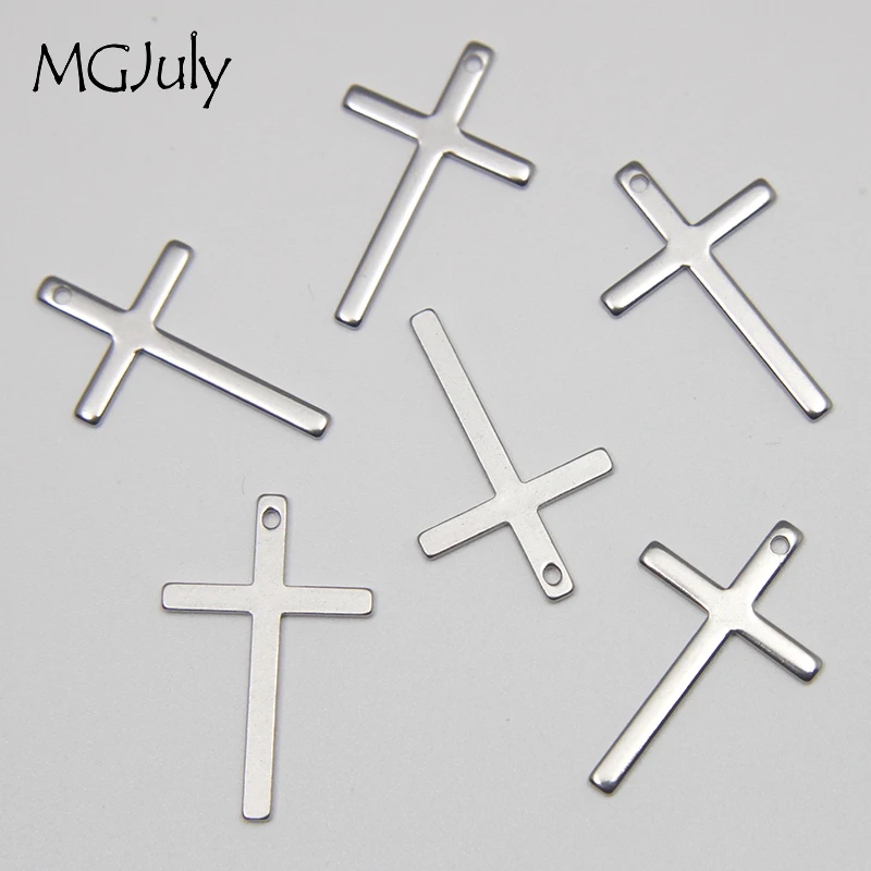 10 шт./лот 25 мм крест из нержавеющей стали ювелирные изделия фурнитура для