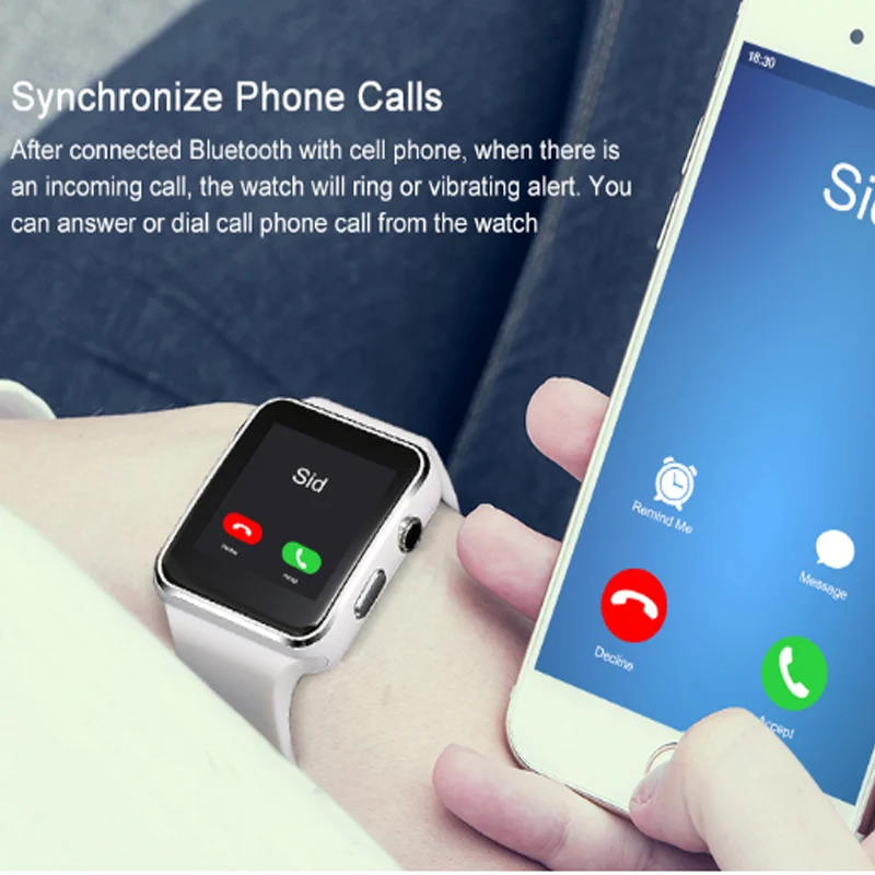 Смарт-часы X6 с камерой сенсорным экраном поддержкой SIM-карты TF-карты Bluetooth для