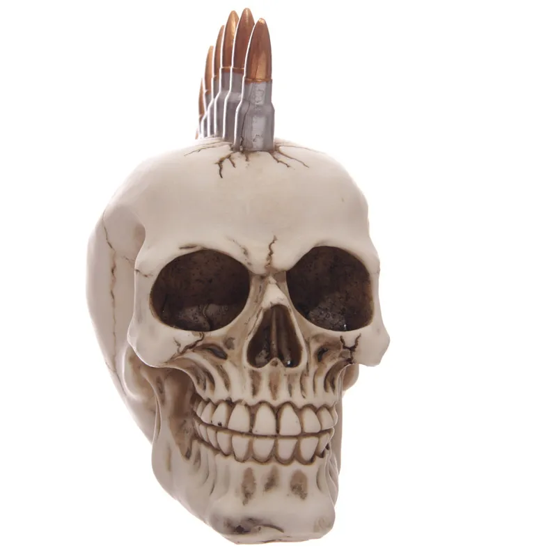 Пуля голова Череп Украшение Фигурка Mohawk скелетная фигура Mohican панк череп с пулями