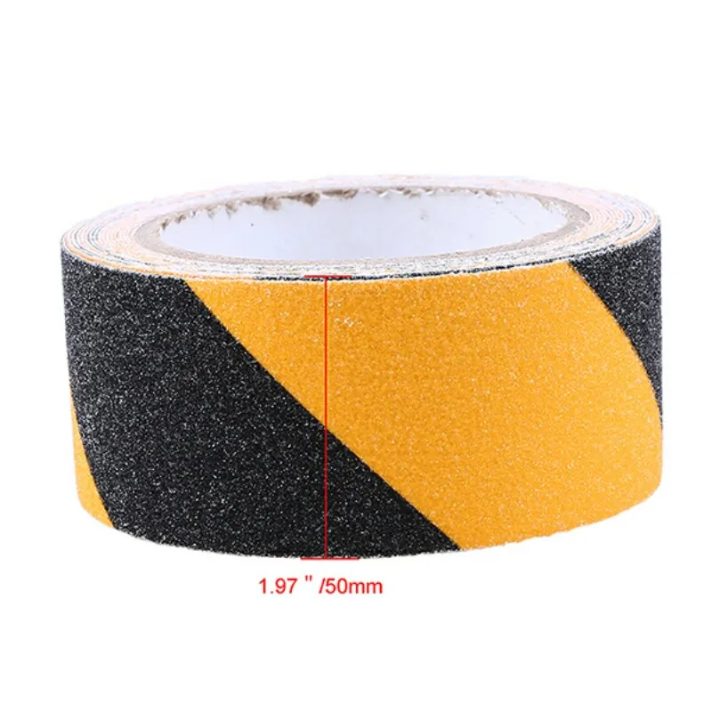 Black and Yellow WHISM 5 м рулон противоскользящей ленты самоклеящаяся лента безопасности ПВХ наклейки для пола Предупреждение ющая настил полоса для лестницы и пола ванной комнаты - Цвет: Black and Yellow
