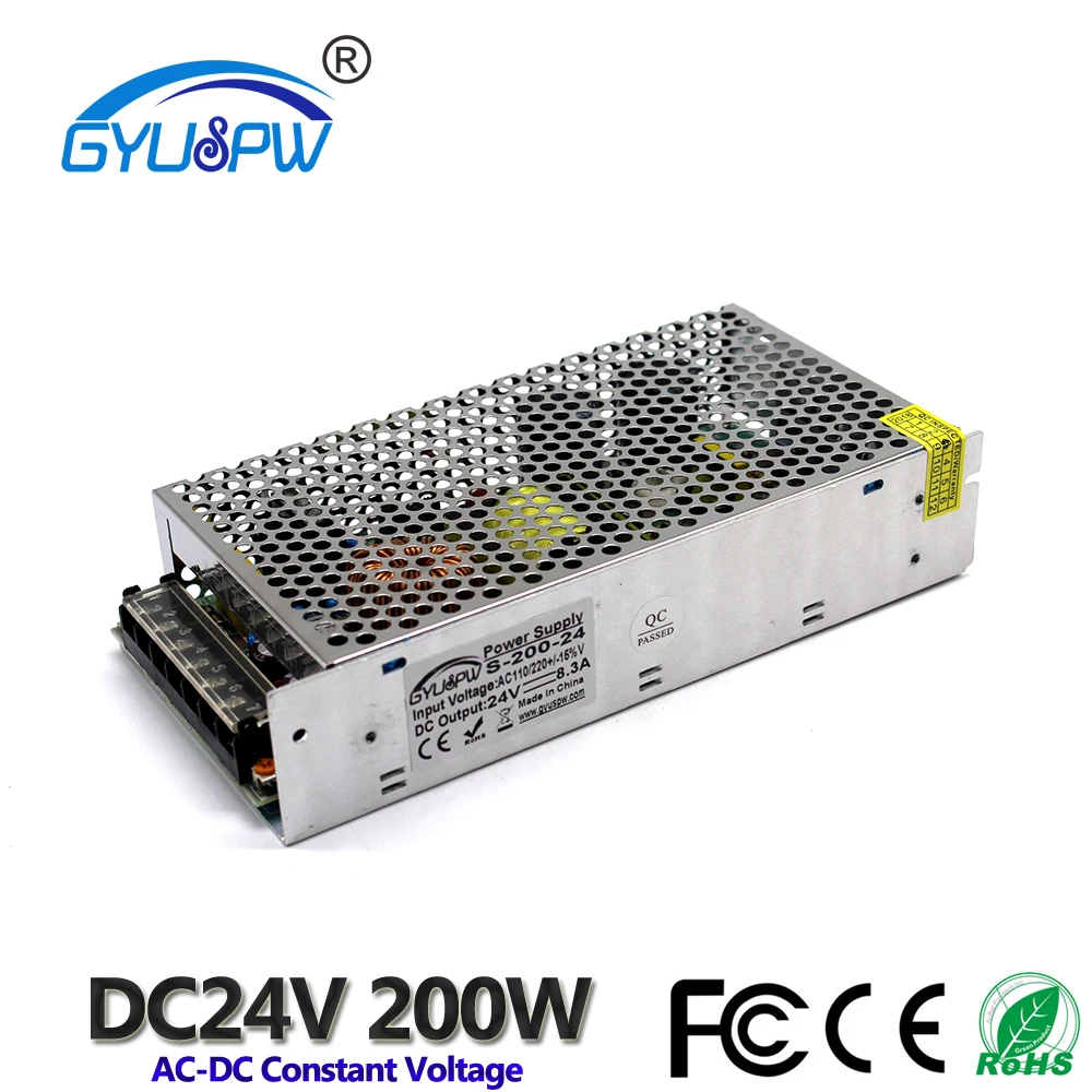Одиночный выход универсальный 24V 8.3A 200W переключатель питания Драйвер для