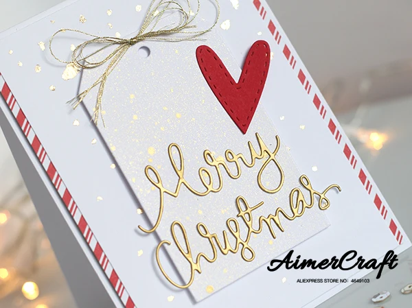 Счастливого Рождества слово металлические режущие штампы трафарет для