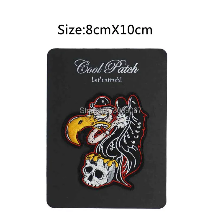 4&quot BUZZARD VULTURE WITH SKULL MOTORCYCLE JACKET VEST BIKER PATCH MILITARY punk rockabilly Embroidered iron on patch hook loop | Дом и сад