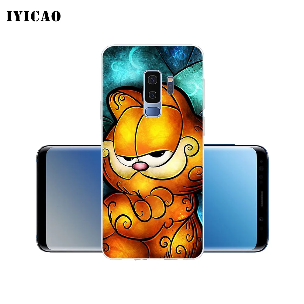 IYICAO Garfield Мягкий силиконовый чехол для телефона Samsung Galaxy S10e S10 S9 S8 Plus S7 Edge TPU |