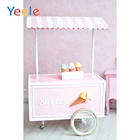 Фон для фотосъемки с изображением летних сладких тортов мороженого тележки конфет пончиков новорожденных Детский душ день рождения фон для фотостудии