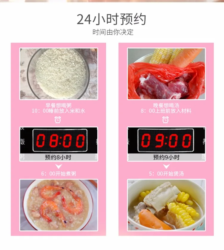 Yoice мульти Мини рисоварка 2л для 1-4 человек Y-MFB6 Смарт 24 ч бронь сроки суп машина мини жареная кастрюля-пароварка