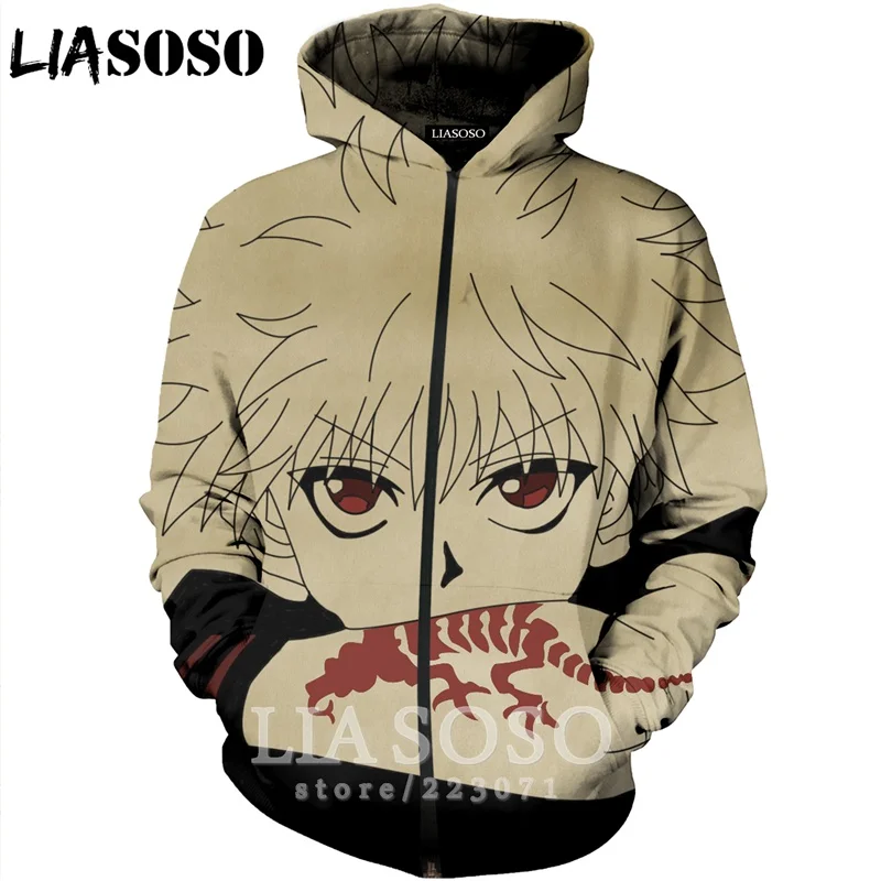 Мужская толстовка на молнии LIASOSO повседневная унисекс с длинным рукавом и 3D