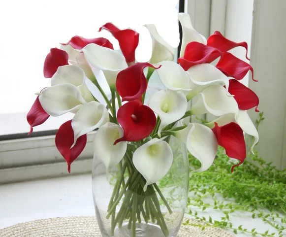 20 шт./лот искусственная натуральная/Настоящая тач Мини Калла лилия Искусственные