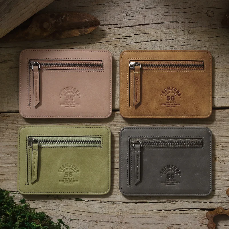 teemzone New Style Unisex Men Genuine Leather Clutch Coin Wallet Simple Card Holder ID Credit 4 Colors K801 | Багаж и сумки